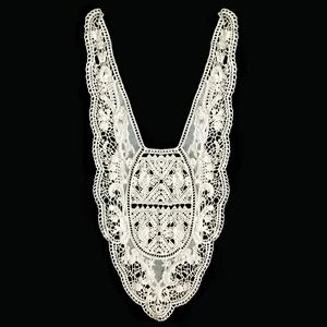 Cotton Embroidery Hollow Fake Collar Lace Applique For Women Clothing Neckline Flower Water Soluble Lace Trim DIY Sewing Accessories