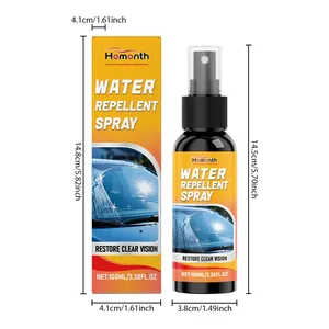Detailansicht der Abmessungen der Homonth 100ml wasserabweisenden Glassprayflasche