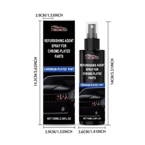 Spray ristrutturante per cromo Homonth 100ml con dimensioni dettagliate della confezione