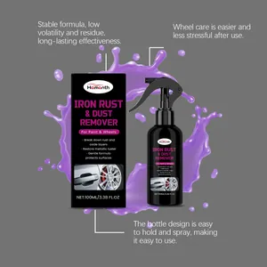 Vista dettagliata dello spray antiruggine per ruote Homonth con flacone e confezione