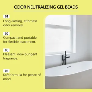Vue détaillée des avantages des perles de gel neutralisantes pour l'air de la salle de bain