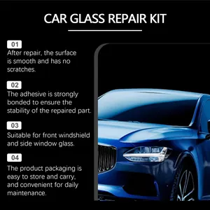 Detailed features of automotive glass repair kit for windshield and window maintenance
