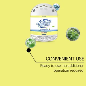 Vue détaillée des billes de gel neutralisantes d'odeurs Jue Fish, boîte blanche de 150g