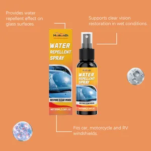 HOMONTH 100ml wasserabweisendes Spray Infografik zeigt Windschutzscheibenschutz