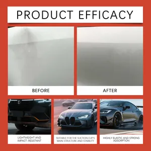 Detail view demonstrating car dent repair efficacy with before and after results
