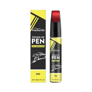 Red automotive touch-up pen with 12ml paint for car scratch repair and restoration.
