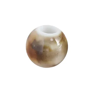 Round ceramic bead for DIY jewelry making, handmade bracelets and necklaces, spacer charm.