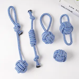 Hunde Kauseil Spielzeug Set, langlebige Zahnpflege Knoten Seile für kleine und mittlere Hunde.