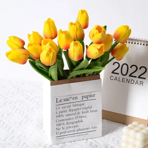 Bouquet de fleurs de tulipes artificielles en PU simulation pour décoration de mariage à la maison