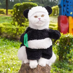Funny Panda Pet Costume Clothes For Dogs And Cats Cute Standing Transformation Outfit Soft Plush Apparel Pet Supplies