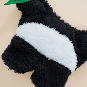 Black and white plush pet costume soft fluffy dog clothes funny pet apparel for cute pets