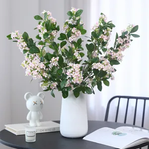 Künstlicher Osmanthus Blumen Zweig Heimdekor künstliche Pflanze Blumendekoration Vase