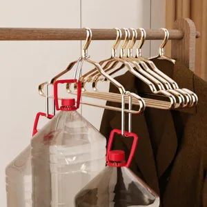 Heavy duty aluminum alloy clothes hanger luxury gold non-slip coat hanger for home use