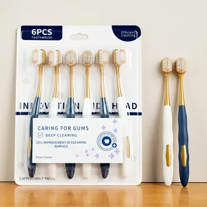 Cepillo de Dientes para Adultos de Cabeza Ancha Cerdas Suaves Limpieza Profunda Cuidado de Encías Multicolor Plástico