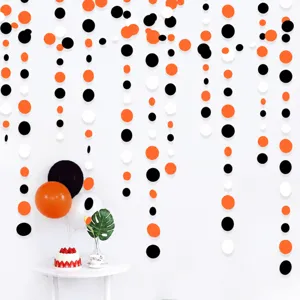 Colorful paper circle garland hanging decoration for birthday party and wedding backdrop decor