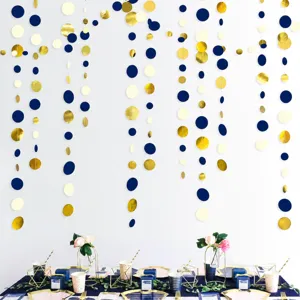 Colorful Circle Paper Garland Hanging Banner Independence Day Graduation Party Decoration Dots Streamer