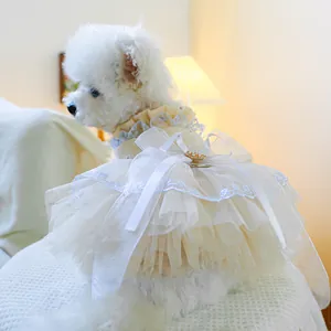 Süßes Welpen Tüll Tutu Kleid, elegante Rüschen Walzer Rock für kleine Hunde Haustier Outfit.