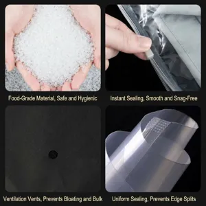 Thickened PE Clear Zipper Bag Clothing Storage Packaging Bag Reusable Clear Organizer