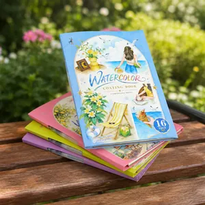 Creative A4 watercolor coating book set with pearl pigments for artistic beginners