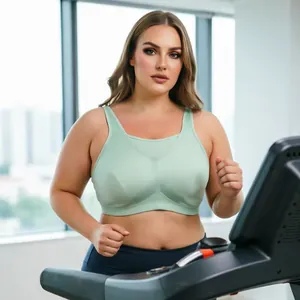 Women's Plus Size Sports Bra High Impact Support Full Coverage Minimizer Shockproof Nylon Yoga Gym Top For Large Chest