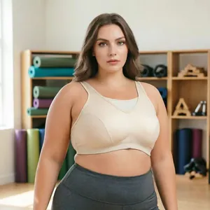 Plus size high impact sports bra for running and fitness with stable full cup support