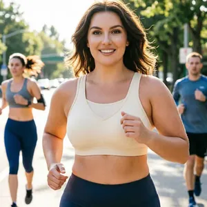 High-impact plus size sports bra for running and fitness with full coverage support