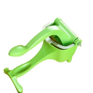 Manual handheld citrus lemon juicer green plastic fruit press tool for home kitchen use