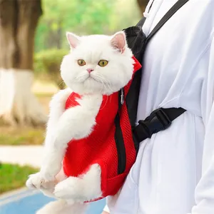 Atmungsaktiver Mesh Haustier Rucksack fuer Katzen und kleine Hunde Fronttrage Outdoor