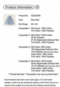 Produktdetailansicht mit Materialzusammensetzung, Größentabelle und Pflegehinweisen.