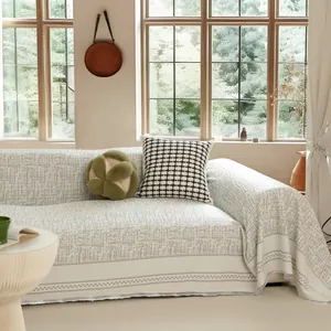 Ice Silk Sofa Cover Modern Minimalist Jacquard Sofa Towel Protective Slipcover For Living Room Home Decor