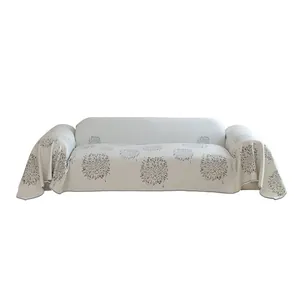 Ice silk sofa cover for summer, minimalist cream style aesthetic living room protector.
