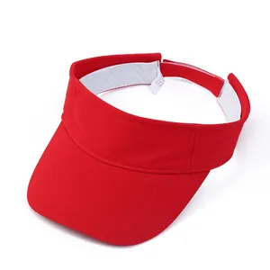 Red sports visor cap, quick-drying sun protection hat for marathon and outdoor running sports.
