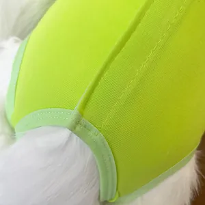 Cat recovery suit detail neon green post surgery wear breathable elastic pet apparel comfortable