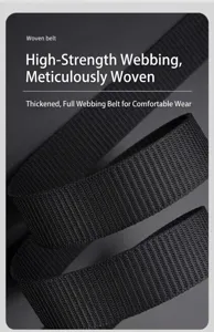 Ceinture tressée pour homme en nylon résistant, respirante et élégante pour un style quotidien.