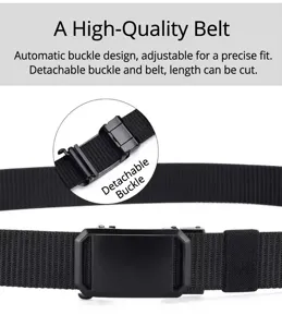 Ceinture en toile tactique pour hommes avec boucle automatique, réglable et découpable.