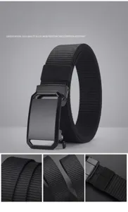 Ceinture en toile de nylon tactique pour hommes avec boucle automatique en métal.