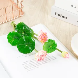 Artificial lotus flower simulation lily pad green plant for home table restaurant decoration.