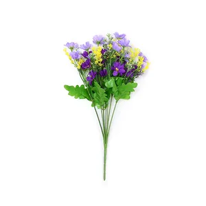 Bouquet di margherite artificiali fiori finti plastica viola giallo decorazione
