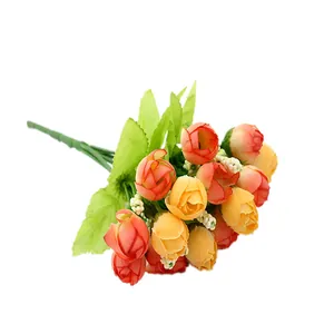 Bouquet di fiori di rose artificiali piccole multi-testa per decorazione domestica