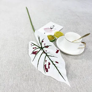 Artificial Caladium Leaf Fake Taro Leaves Greenery Plant Wall Home Decor Props Display