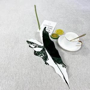 Artificial alocasia leaf black and white faux plant leaf home decor for wall decoration