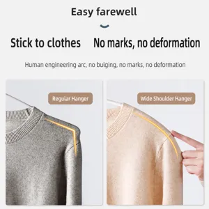 Wide shoulder clothes hangers seamless non slip coat hanger for home daily use premium pack