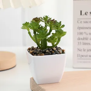 Mini artificial succulent potted plant plastic green plant home desktop decoration ornament