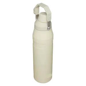 Stainless Steel Insulated Sports Water Bottle Portable Travel Vacuum Flask in Beige