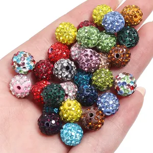 Colorful Shamballa clay rhinestone loose beads DIY handmade bracelet jewelry accessories