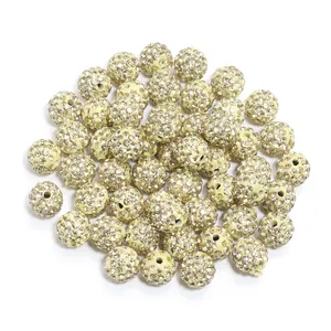 Shamballa rhinestone clay beads for DIY bracelets, sparkling crystal loose jewelry making accessories