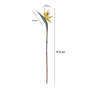 Artificial Bird of Paradise flower long stem fake plant for home decor 83cm tall.