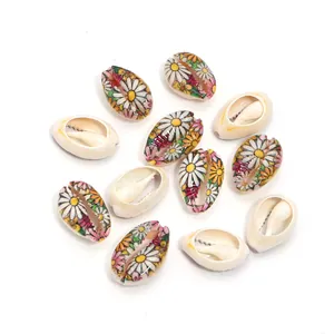 White natural cowrie shell beads pendant charms for DIY bracelet necklace jewelry making