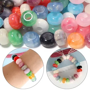 Colorful resin abacus beads large hole loose beads for DIY phone chain jewelry accessories