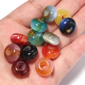 Resin two-color gilded abacus cat-eye loose beads detail view for DIY phone chain accessories